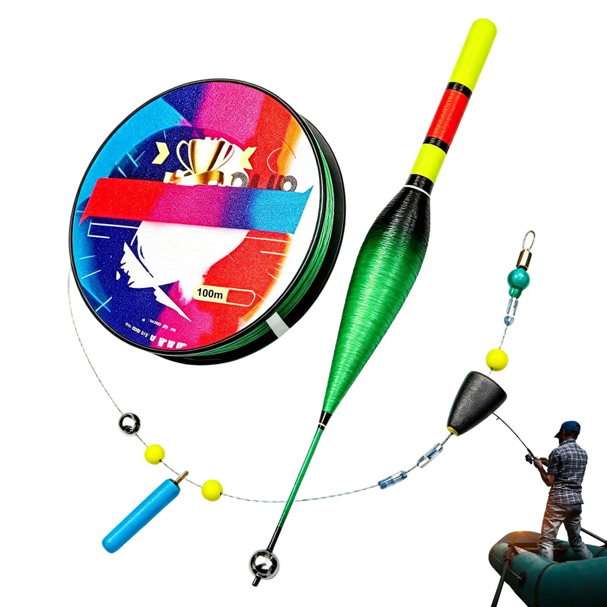 100m Automatic Bobber Fishing Line Set with Float | Nylon