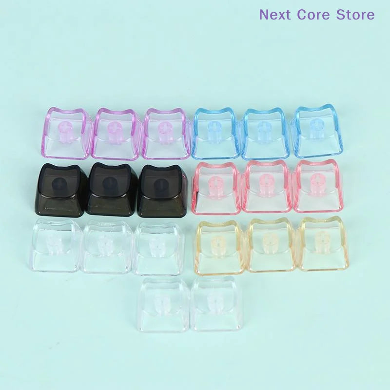 Cute Cat Shaped Transparent Keycaps 1U Blank MX Switch 10/20 PCS