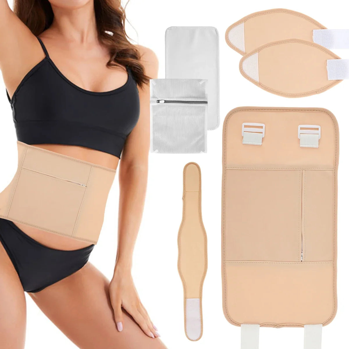 Reusable Castor Oil Pack Wrap Kit – Adjustable Waist & Neck