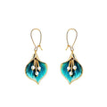 2PCS Enamel Flower Drop Earrings – Bohemian Tassel Style Women