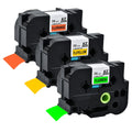 3-Pack Fluorescent Label Tape Compatible Brother TZe P-Touch