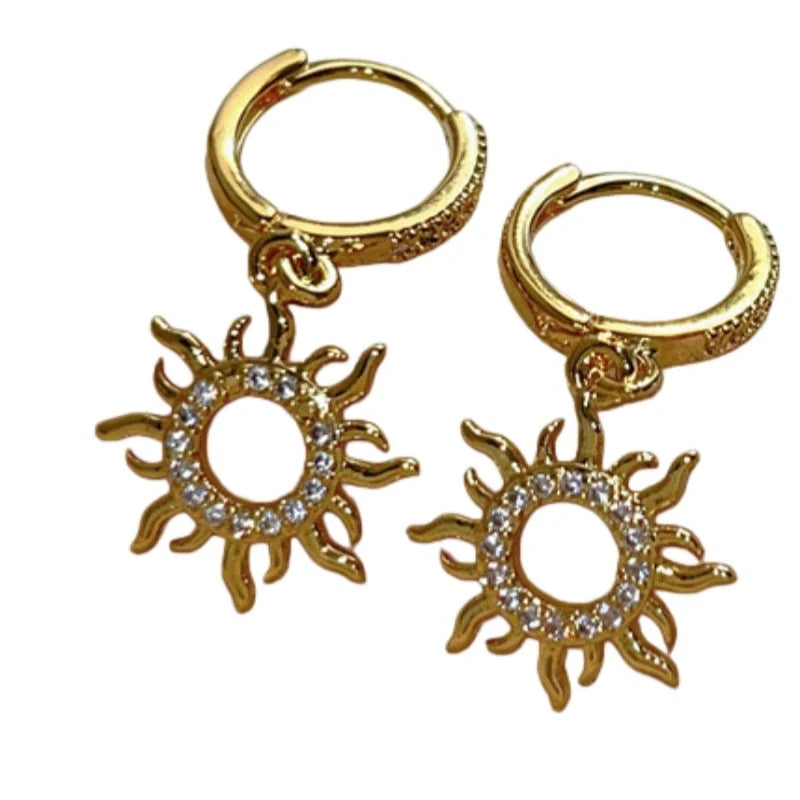 Nixie Zircon Drop Earrings – 14K Gold Plated Sparkle for Women