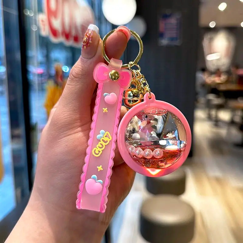 Sanrio Kuromi Hello Kitty Liquid Sand Keychain | Anime Charm