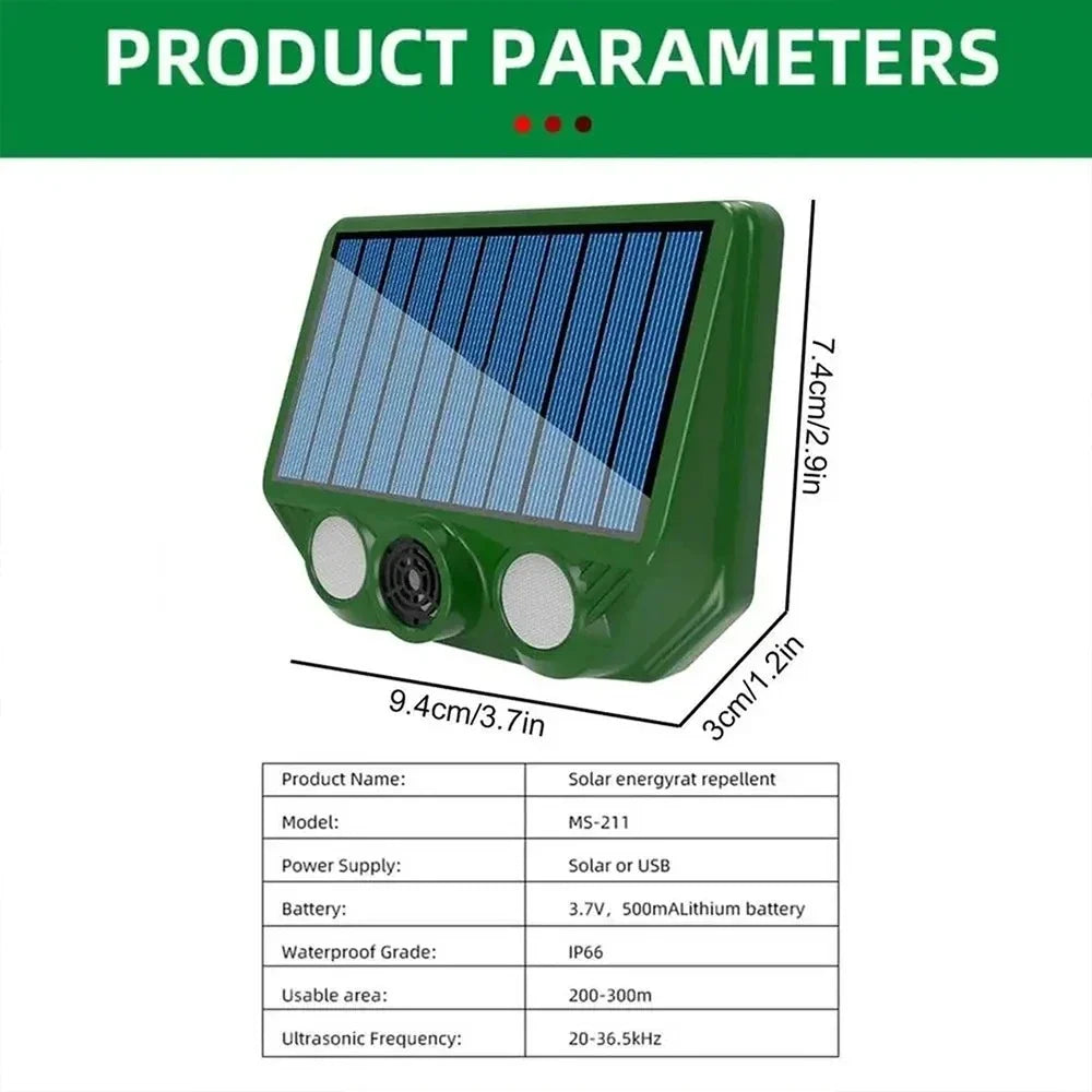 Solar Animal Repeller IP66 Waterproof – Outdoor Garden Pest Control