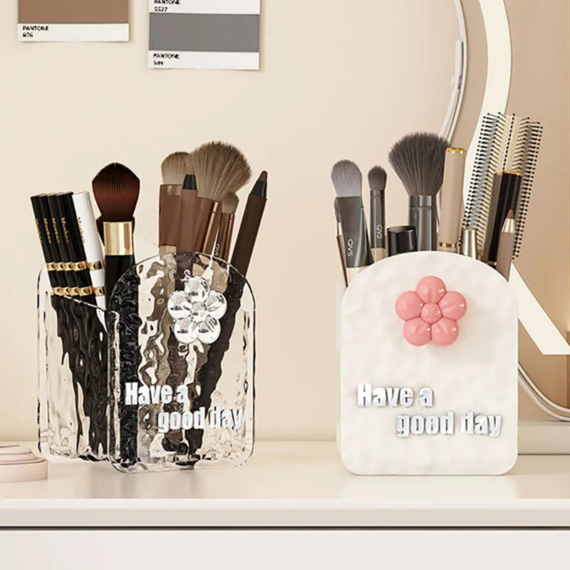 Desktop Makeup Brush & Cosmetic Organizer Storage Box