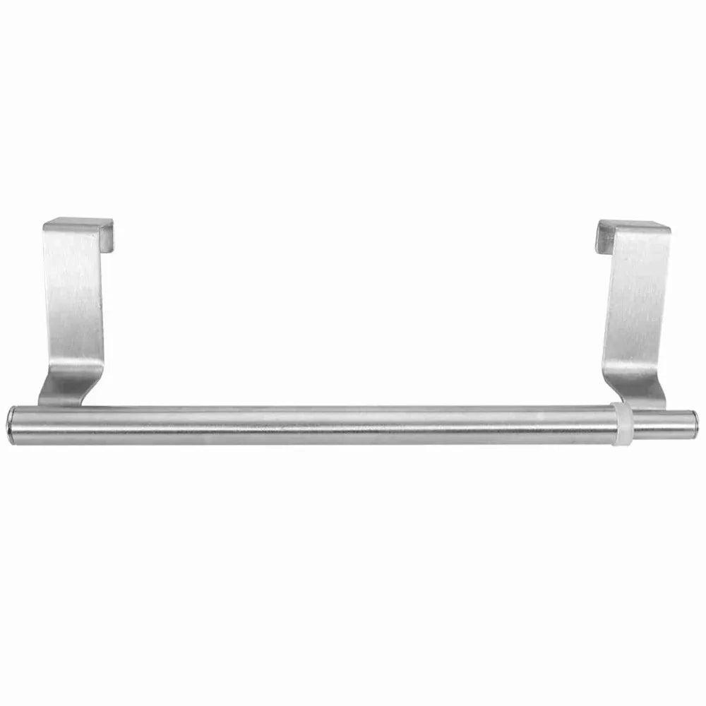 No-Drill Retractable Stainless Steel Towel Rack – Silver