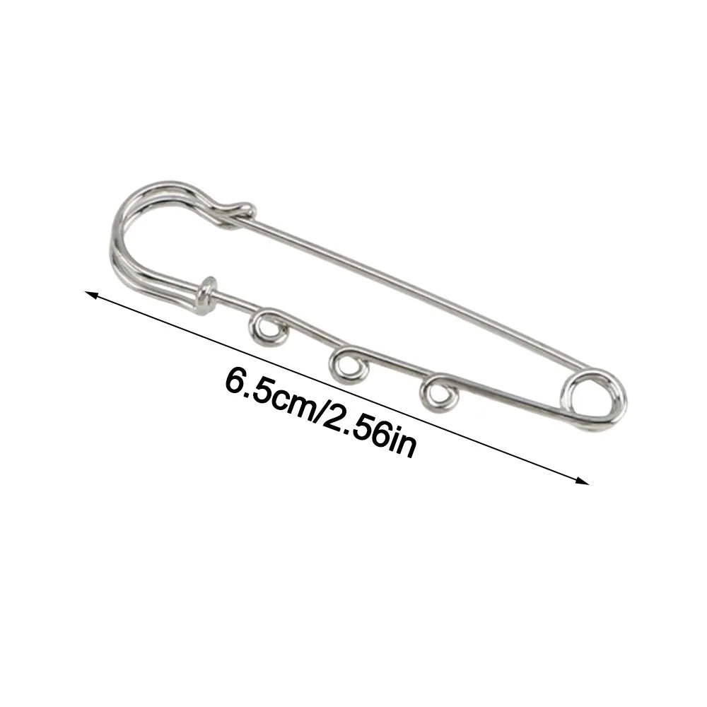 Silver Safety Brooch Pins – Multi-Hole Scarf & Dress Connector