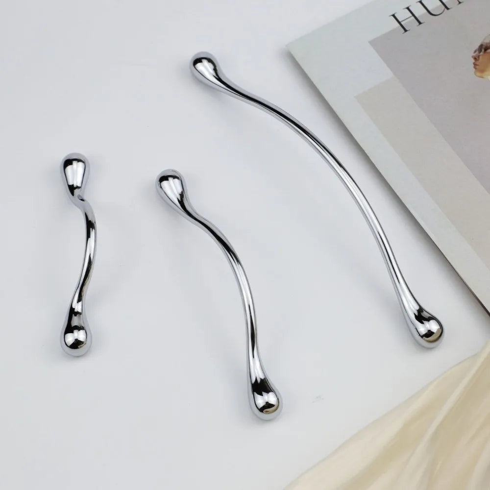 Retro Zinc Alloy Cabinet Handles French Style Gold Silver Pull