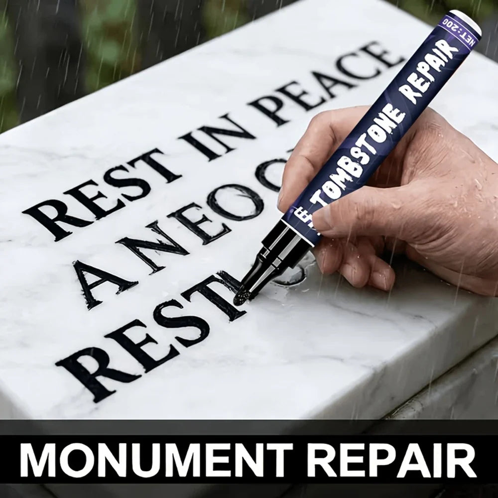 Black Tombstone Restoration Pen – Stone Inscription Marker