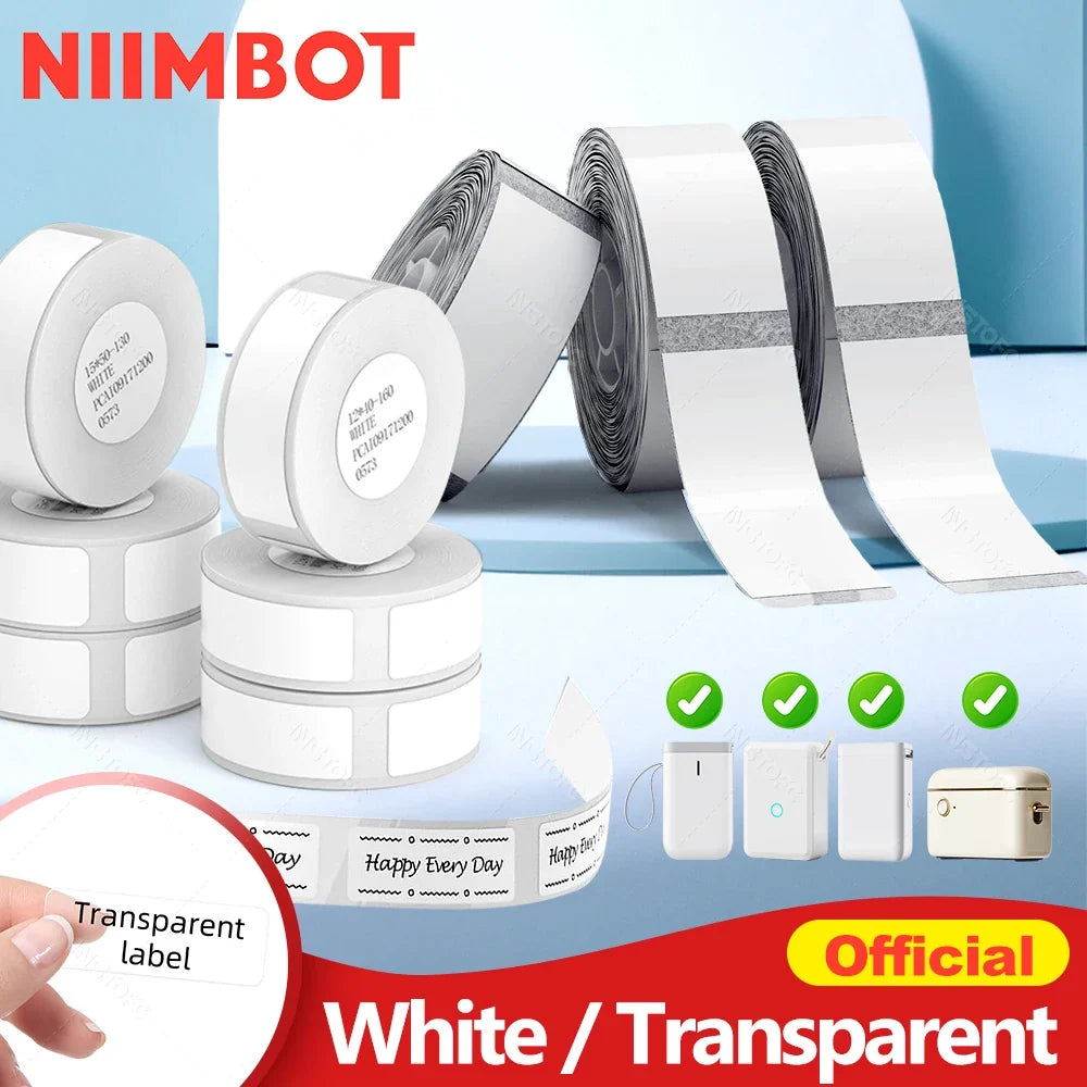 Niimbot Thermal Label Rolls – Clear & White for D11 D110 D101