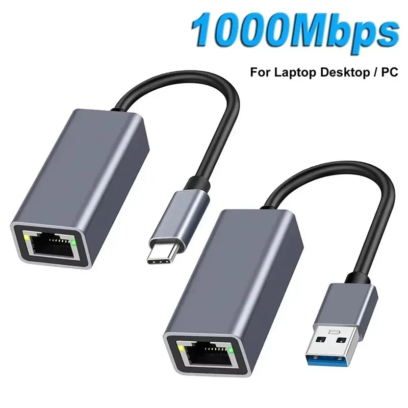 USB Type-C to RJ45 Gigabit Ethernet Adapter 10/100/1000Mbps
