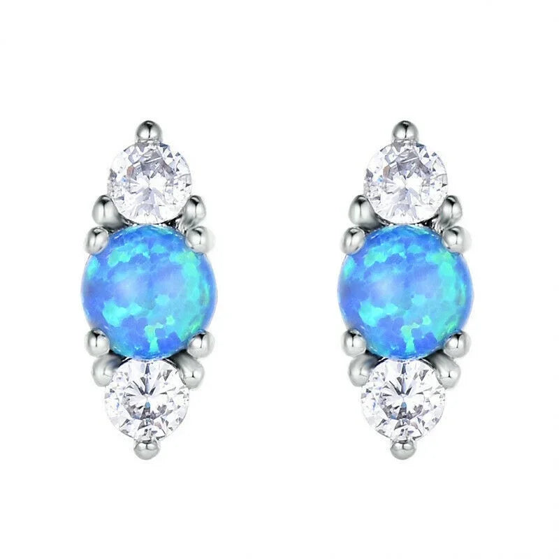 Women's Pink Simulated Opal Dangle Stud Earrings | Wedding Gift
