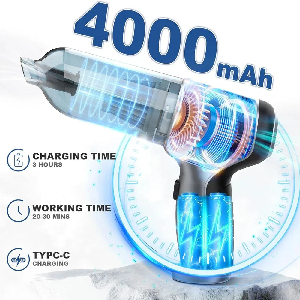 Portable Wireless Car Vacuum Cleaner 120W – Handheld Mini