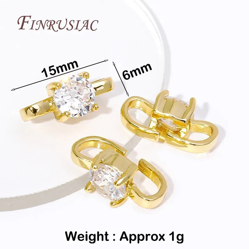 18K Gold Plated Zircon Clasp Connectors | DIY Jewelry Making