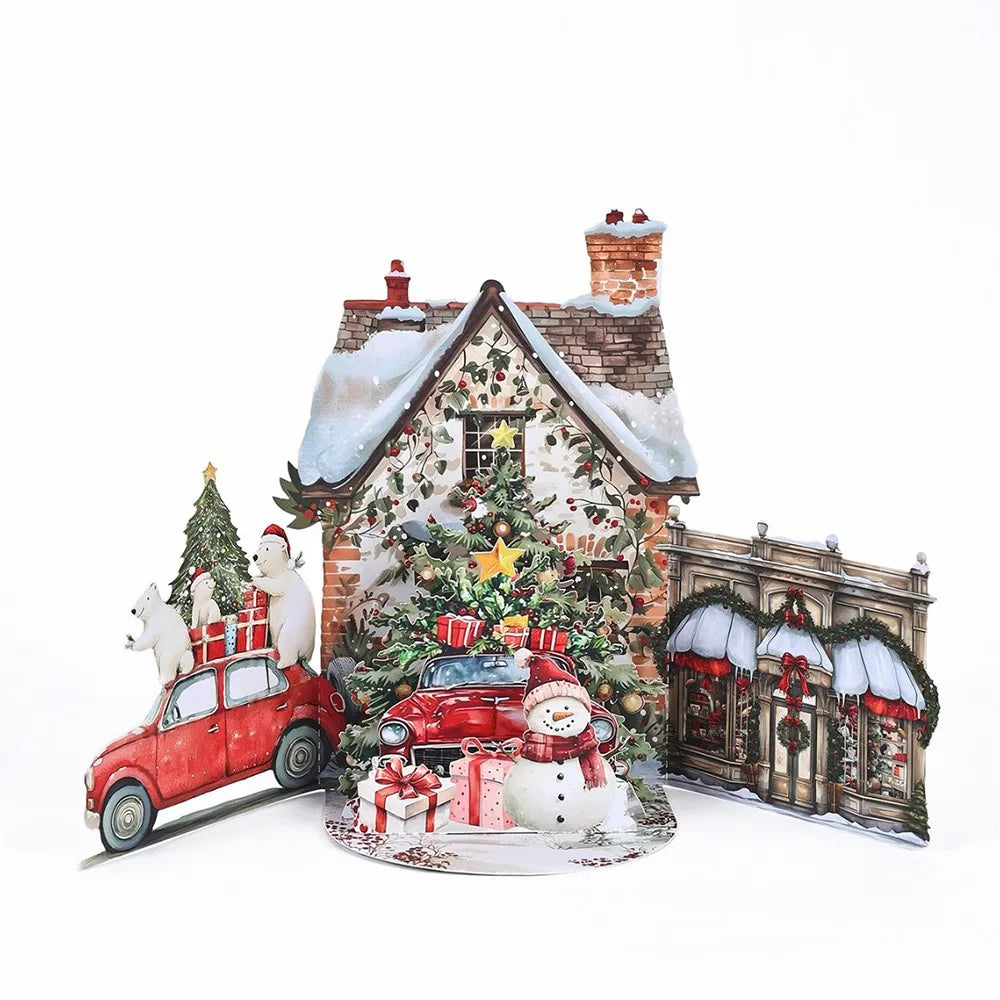 3D Pop-Up Christmas Cards – Santa & Xmas Tree Multicolor