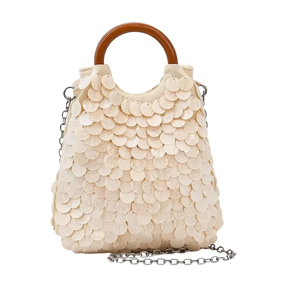 Woven Seashell Crossbody Bag | Beaded Mermaid Style Purse