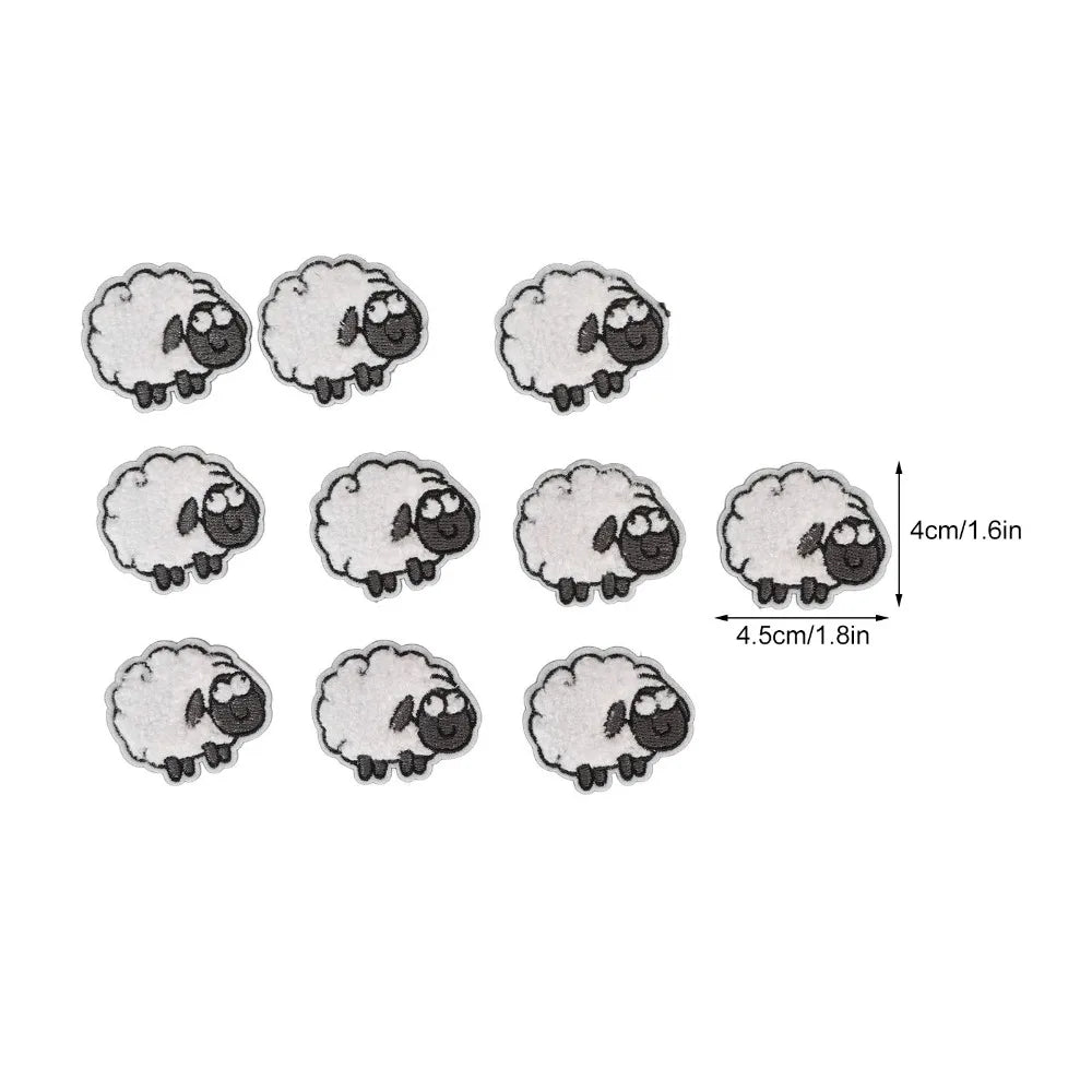 30pcs Sheep Iron-On Embroidered Patches for Jackets & DIY Crafts