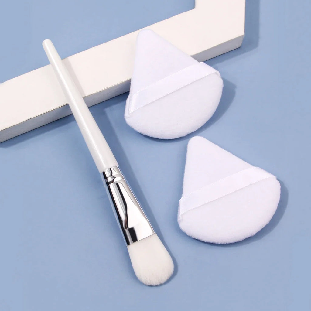 Facial Mask Brush Set – Foundation, Sponge & Powder Puff