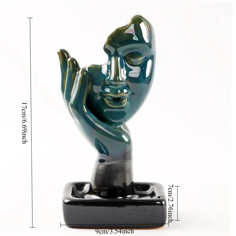 Ceramic Backflow Incense Burner – Sandalwood Stick Holder