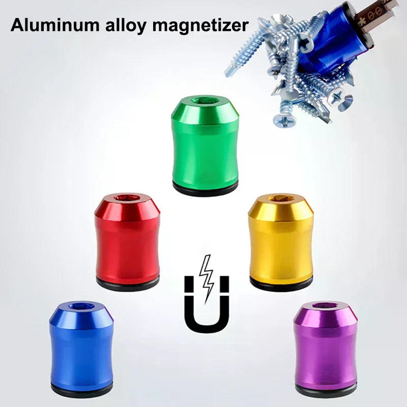 Magnetic Screwdriver Bit Ring 6.35mm Aluminum Alloy Magnetizer