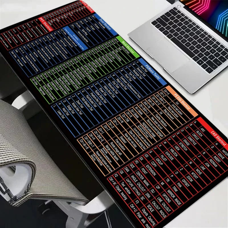 Windows Shortcuts Large Mouse Pad – Word, Excel & PPT Desk Mat
