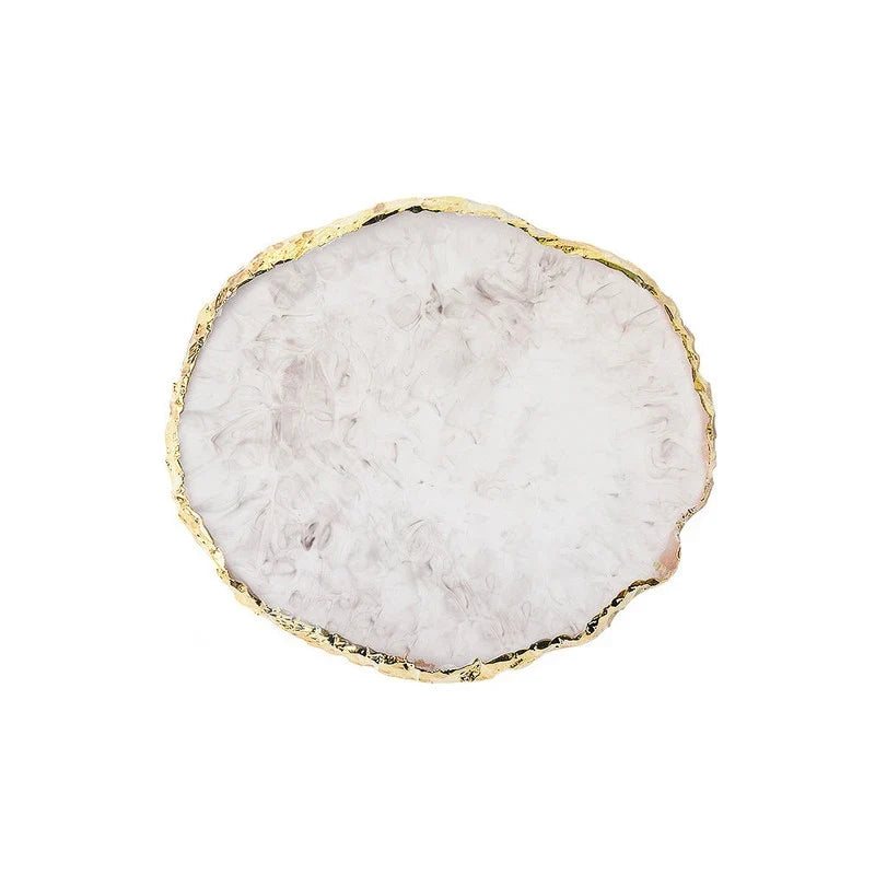 Round Resin Onyx Stone Nail Palette & Gel Polish Mixing Tray