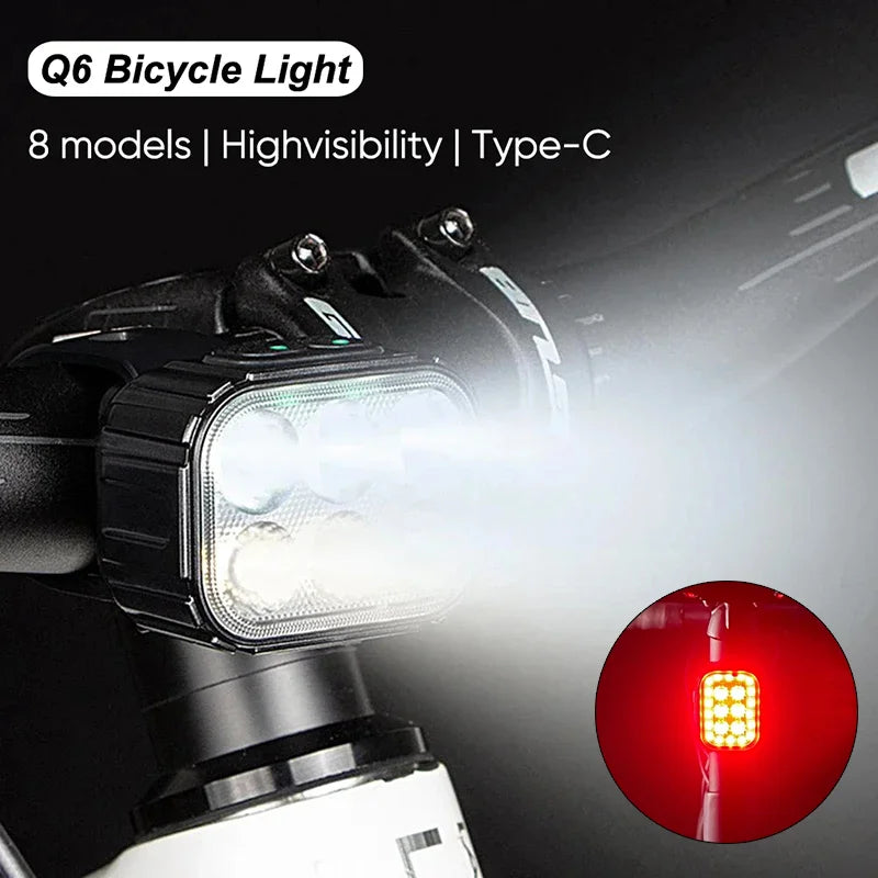 LED Bike Light Set | Type-C Rechargeable Front & Rear Lights