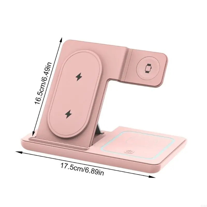 3-in-1 Foldable Wireless Charging Stand – Phone Watch Earbuds