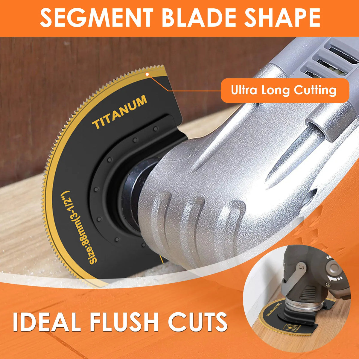 3Pcs Bi-Metal Titanium Oscillating Multitool Saw Blades 3.5"