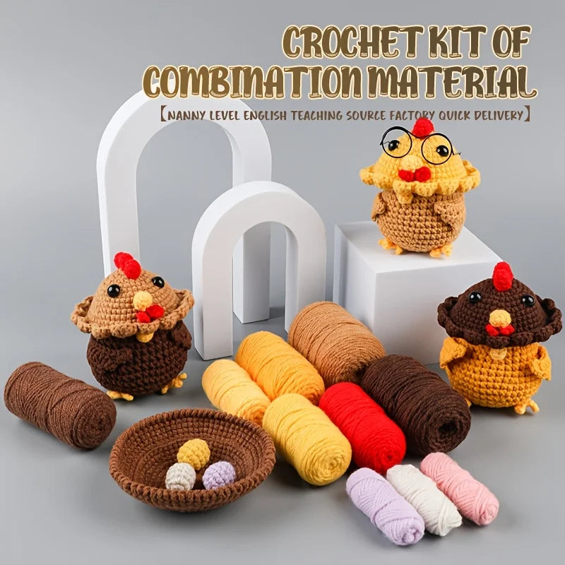 DIY Wool Ball Doll Crochet Kit – Animal Knitting Starter Set