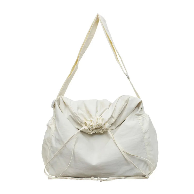 Women's Drawstring Crossbody Bucket Bag – Foldable & Spacious