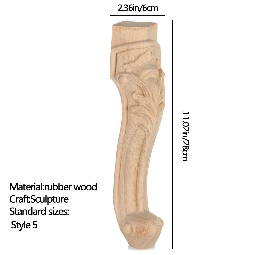 Vintage European Wood Carved Furniture Legs & Cabinet Feet