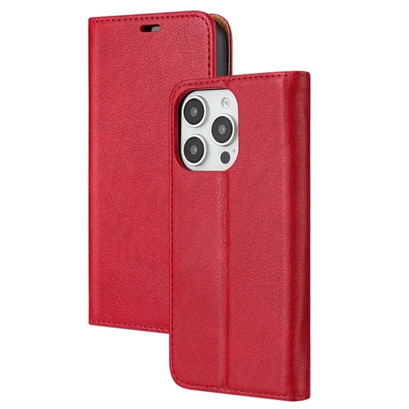 Vintage PU Leather Folio Wallet Case with Card Holder – iPhone 16