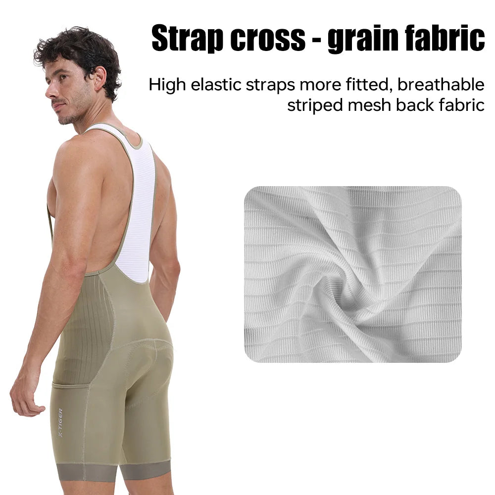 X-TIGER Men's Pro Cycling Bib Shorts | Padded Road Bike Shorts