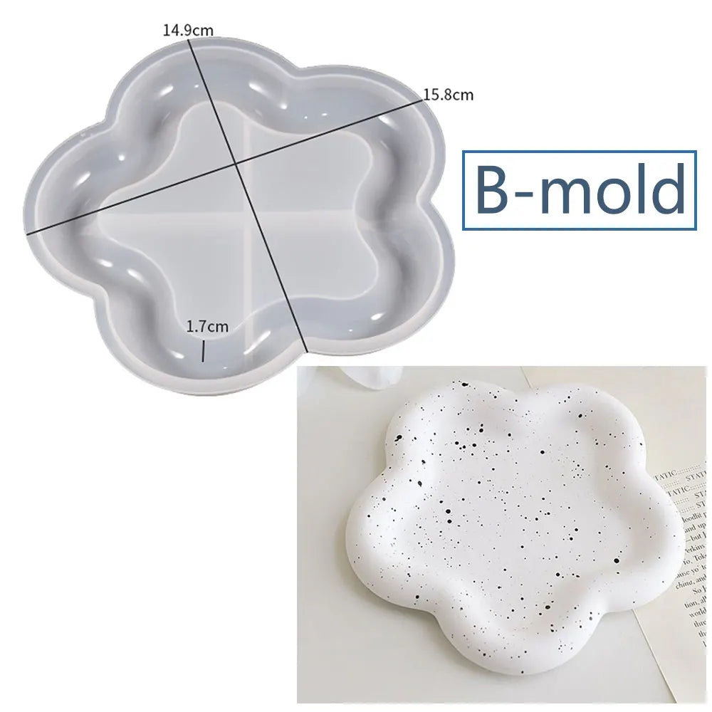 Silicone Tray Mold – Cloud Plum Blossom Round Resin DIY