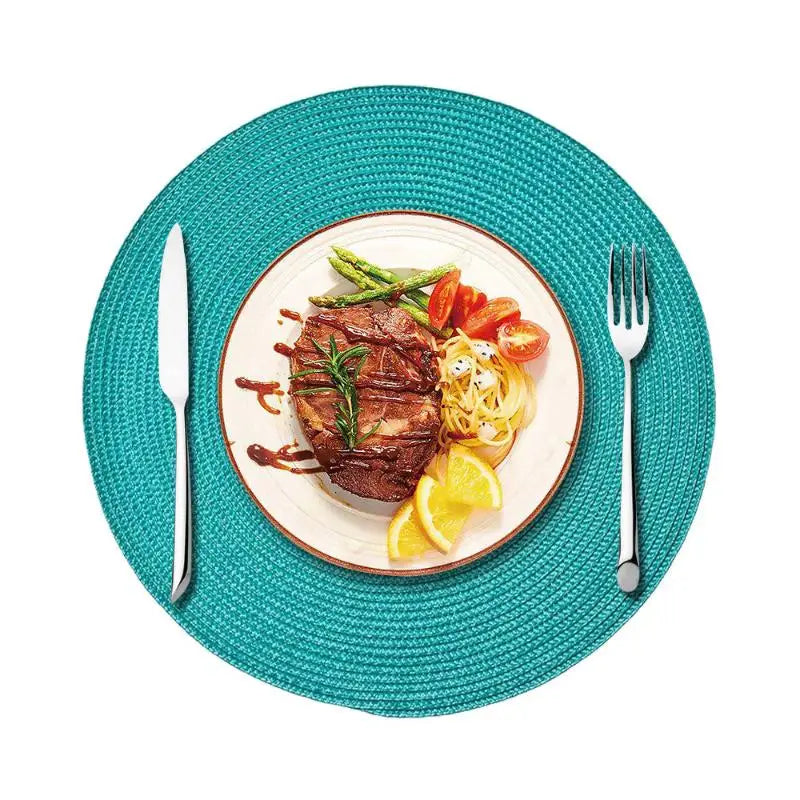 Round 38cm Woven Christmas Placemat – Heat-Resistant Table Mat