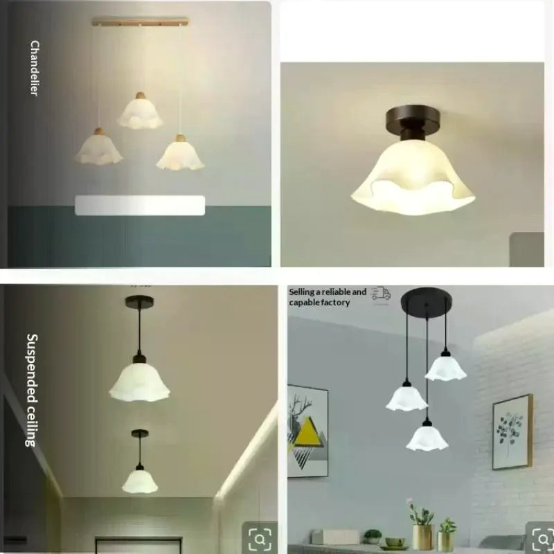 Retro Flower PVC Table Lamp Shade for Bedroom, Café & Dorm