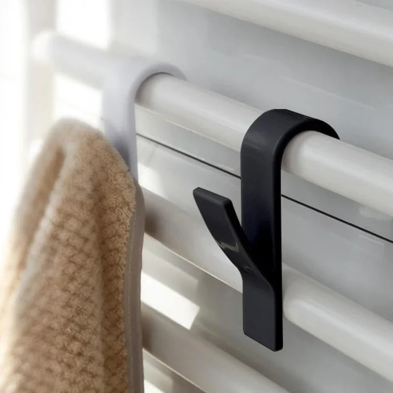 10PCS Rail Hooks for Towels, Clothes & Bathroom Storage | ABS