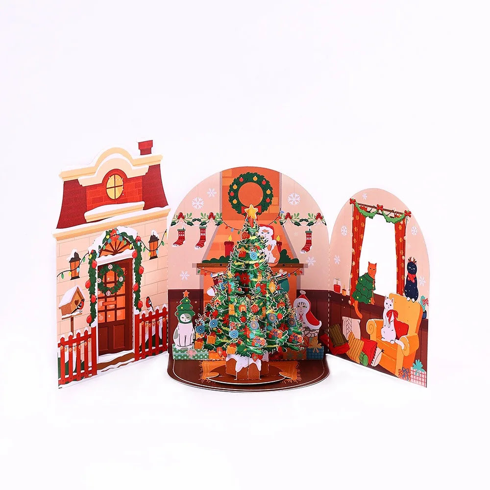 3D Pop-Up Christmas Cards – Santa & Xmas Tree Multicolor