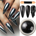 Black Chrome Mirror Nail Powder – Metallic Glitter Pigment
