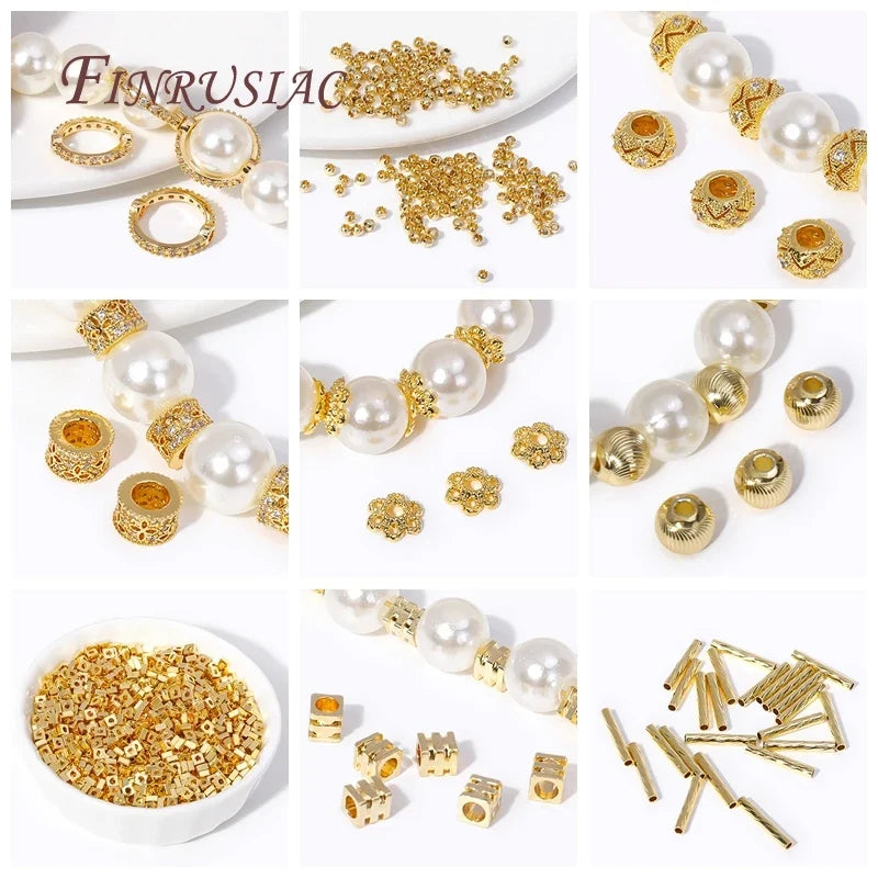 18K Gold Plated Zircon Spacer Beads – DIY Bracelet Jewelry