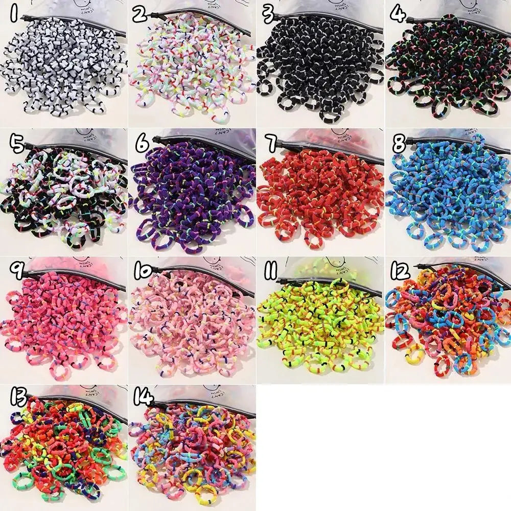 50pcs Colorful Elastic Hair Bands for Kids – Ponytail Hairties
