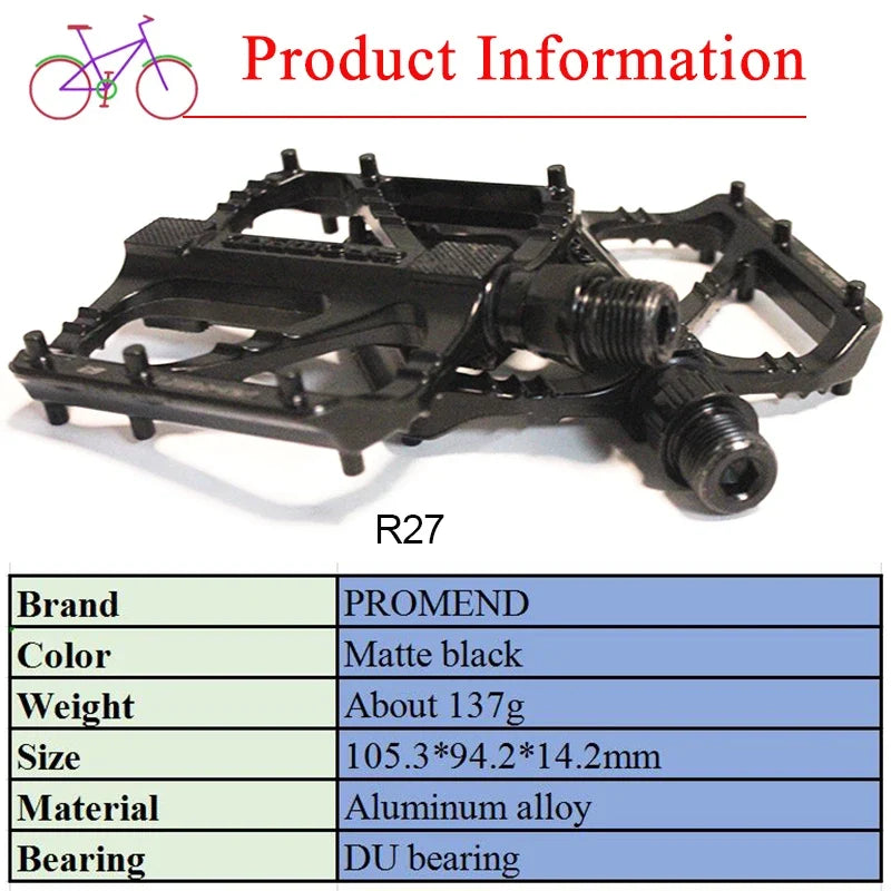 PROMEND M29/R27 Ultralight Aluminum Flat Bike Pedals – MTB Road