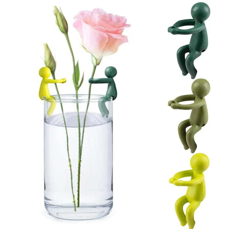 3pcs Cute Little Man Plant Support Stand – Vine & Flower Bracket