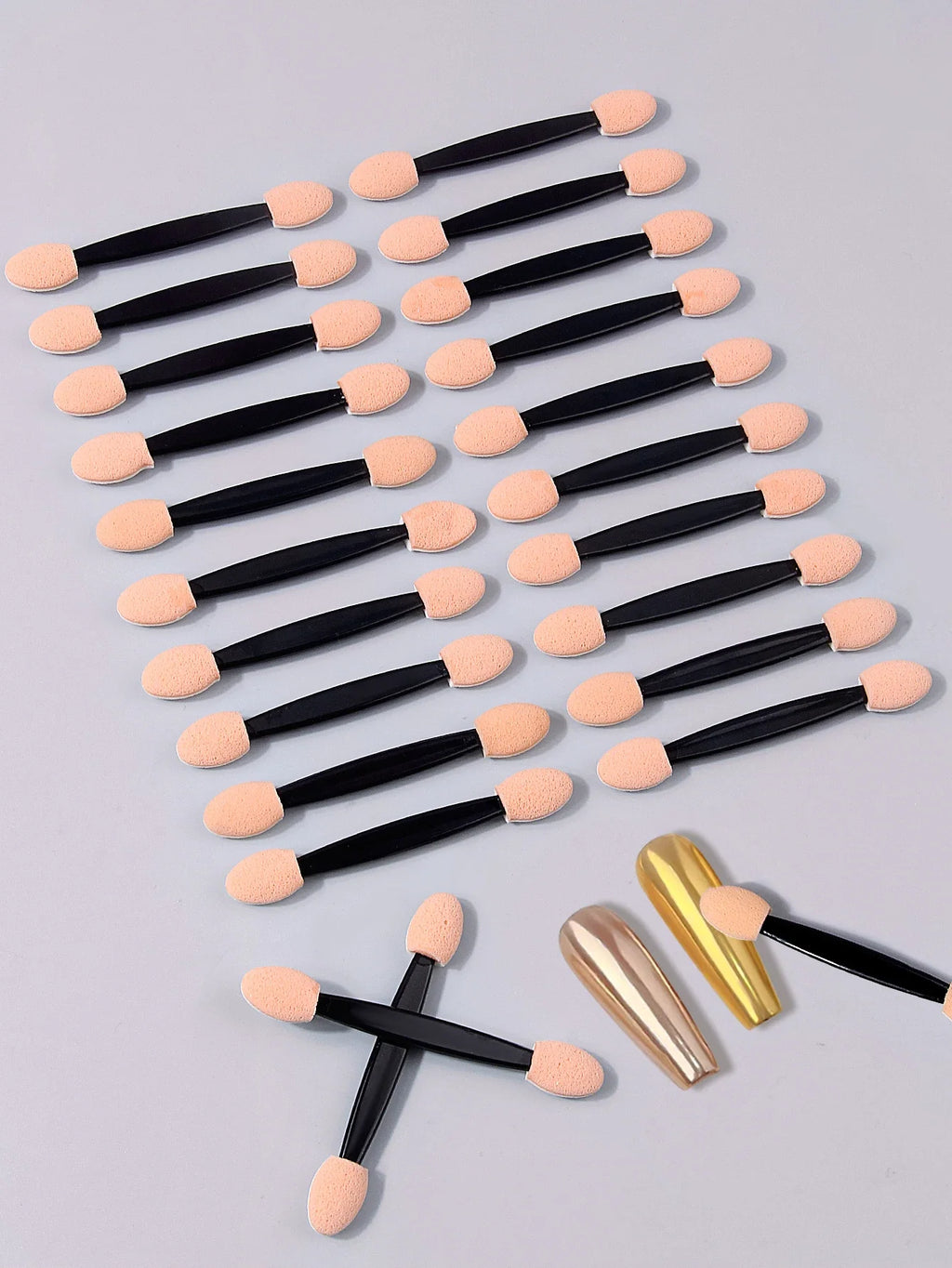 100Pcs Dual-End Eyeshadow Sponge Sticks | Makeup & Nail Art Wand