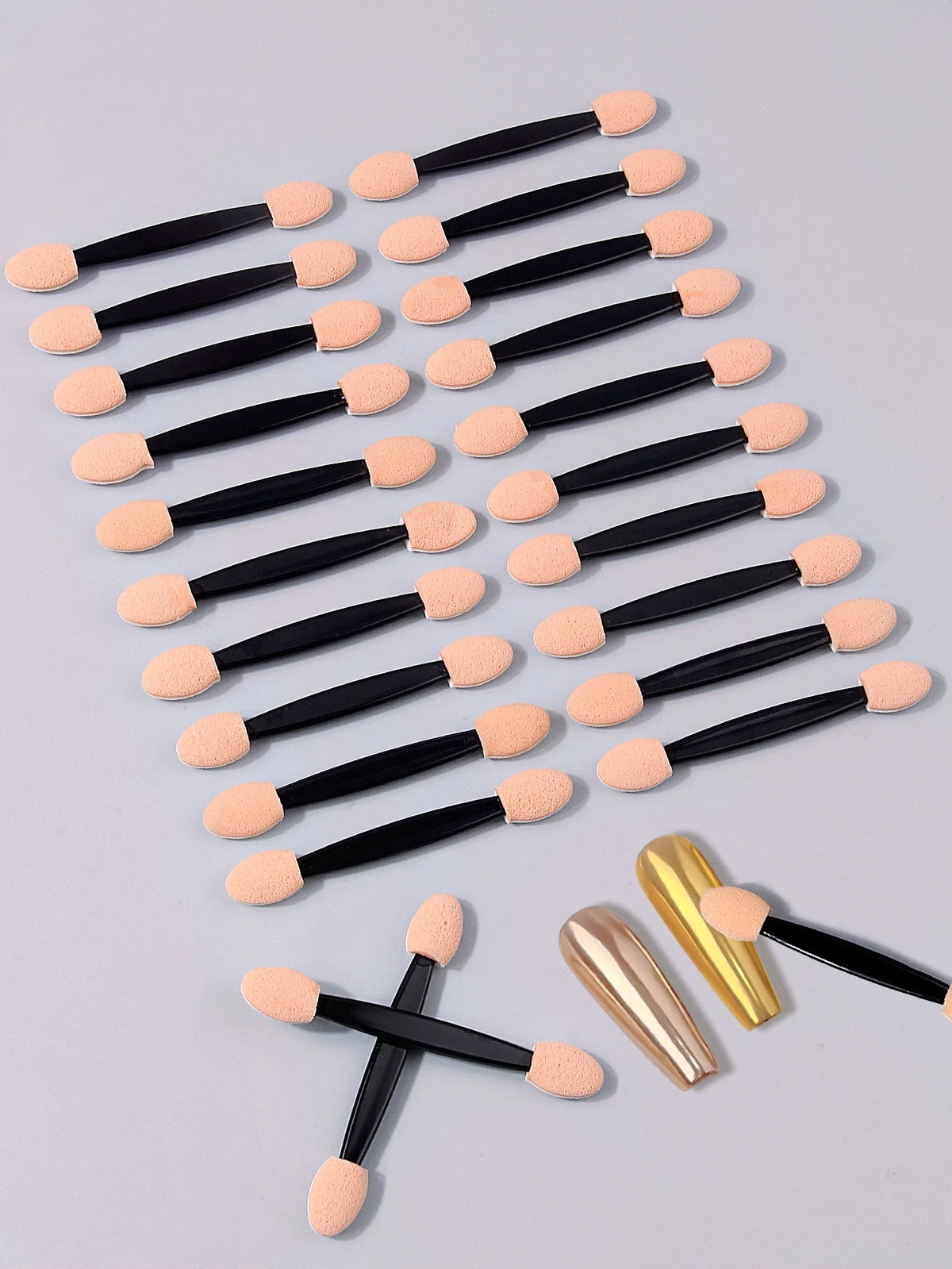 100Pcs Dual-End Eyeshadow Sponge Sticks | Makeup & Nail Art Wand