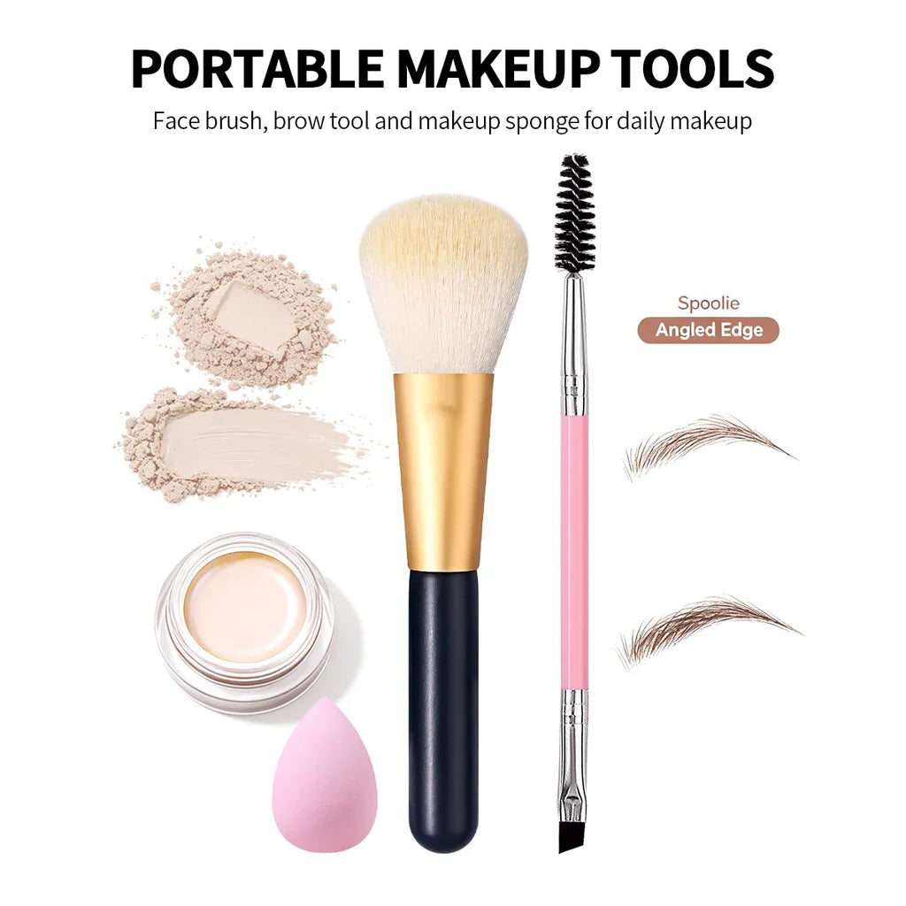 3-Piece Makeup Brush Set – Blush, Lash & Eyebrow Brushes