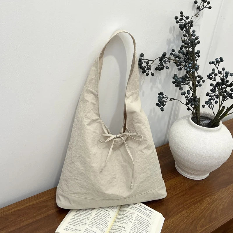 Korean Bowknot Tote Bag – Large Capacity Crossbody Shoulder Bag