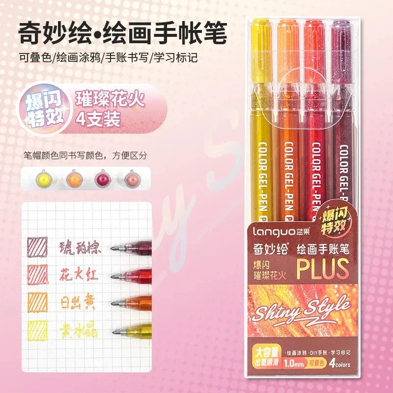 Glitter Gel Pen Set 162 Colors – 0.5mm & 1.0mm Art Pens