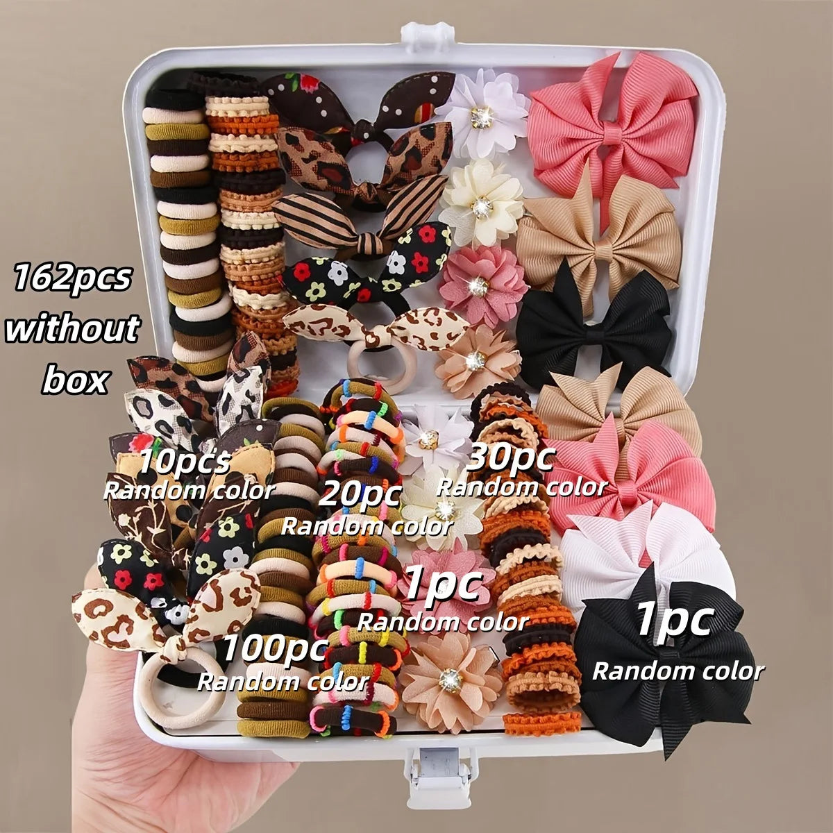 881Pcs Kids Hair Accessories – Clips, Ties & Scrunchies Set